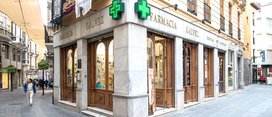 Fachada de farmacia Galvez